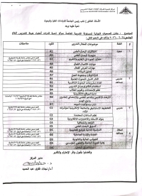 المسميات النهائية للمصفوفة التدريبية الخاصة بمركز تنمية قدرات أعضاء هيئة التدريس للعام الجامعى 2025-2026