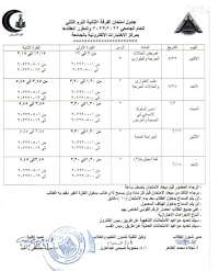 جدول امتحان الفرقة الثانية الترم ثانى للعام الجامعى 2022-2023