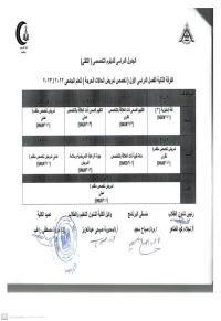 الجدول الدراسى للدبلوم التخصصى التقنى الفرقة الثانية فصل دراسى اول (تخصص تمريض الحالات الحرجة) للعام الجامعى 2022-2023