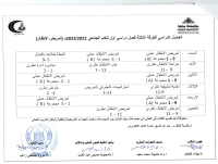 الجدول الدراسى للفرقة الثالثة فصل دراسى اول ( تمريض الاطفال ) للعام الجامعى 2022-2023