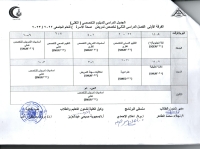 الجدول الدراسى للدبلوم التخصصى التقنى الفرقه الاولى الفصل الدراسى الثانى( تخصص تمريض صحة الاسره) لائحه جديده للعام الجامعى 2022/2023